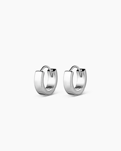 Gorjana Rose Huggies In Silver Plated