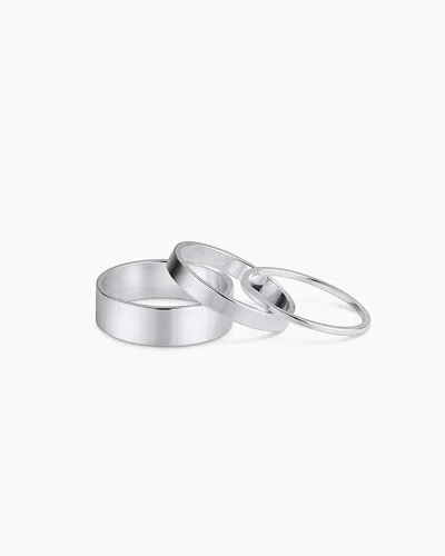 Gorjana Rose Ring Set In Silver Plated