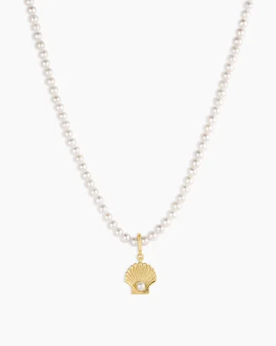 Gorjana Shell Pearl Charm Necklace