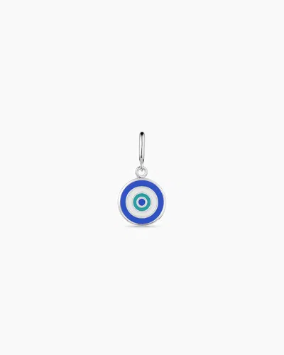 Gorjana Turquoise Evil Eye Parker Charm In Silver Plated