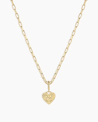 Gorjana Vintage Heart Alphabet Charm Necklace In 18k Gold Plated