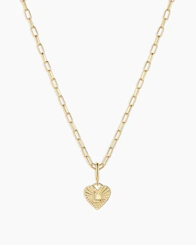 Gorjana Vintage Heart Alphabet Charm Necklace In 18k Gold Plated