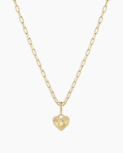 Gorjana Vintage Heart Alphabet Charm Necklace In 18k Gold Plated