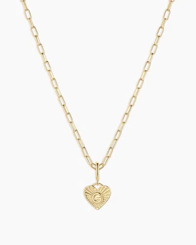 Gorjana Vintage Heart Alphabet Charm Necklace In 18k Gold Plated