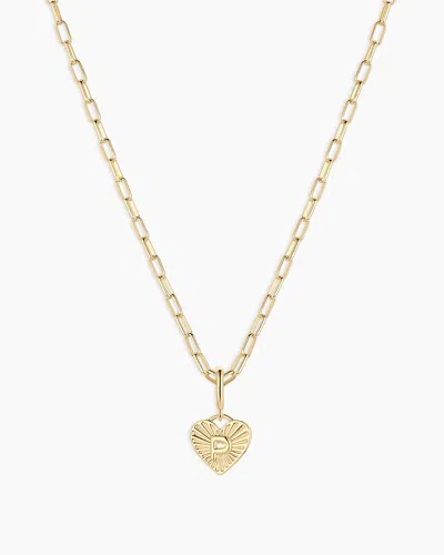 Gorjana Vintage Heart Alphabet Charm Necklace In 18k Gold Plated