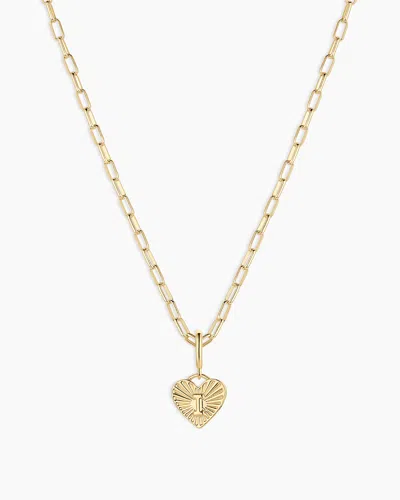Gorjana Vintage Heart Alphabet Charm Necklace In 18k Gold Plated