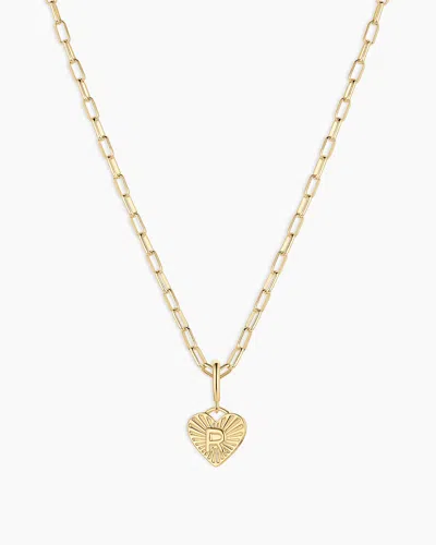 Gorjana Vintage Heart Alphabet Charm Necklace In 18k Gold Plated