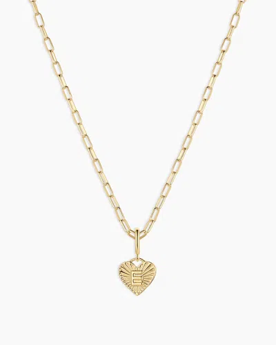 Gorjana Vintage Heart Alphabet Charm Necklace In 18k Gold Plated