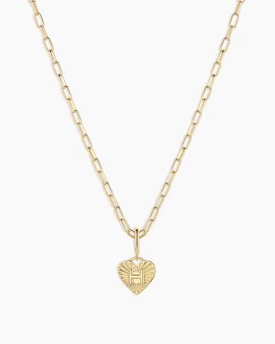 Gorjana Vintage Heart Alphabet Charm Necklace In 18k Gold Plated