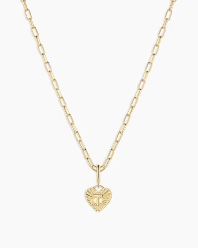 Gorjana Vintage Heart Alphabet Charm Necklace In 18k Gold Plated