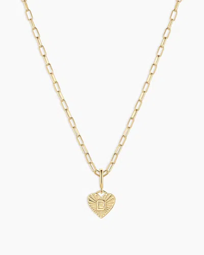 Gorjana Vintage Heart Alphabet Charm Necklace In 18k Gold Plated