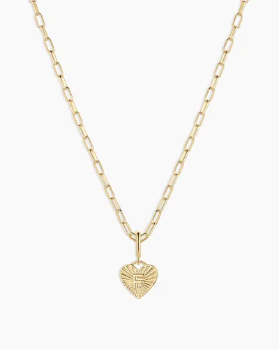 Gorjana Vintage Heart Alphabet Charm Necklace In 18k Gold Plated