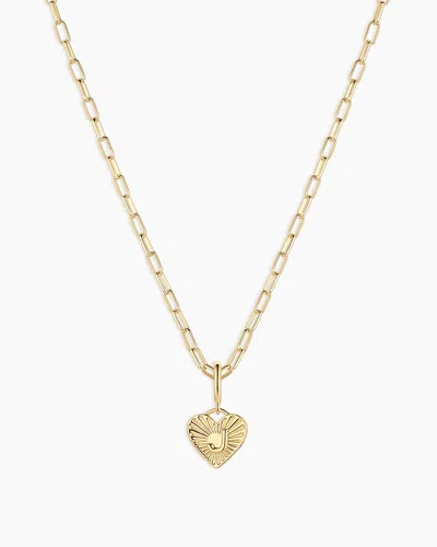 Gorjana Vintage Heart Alphabet Charm Necklace In 18k Gold Plated