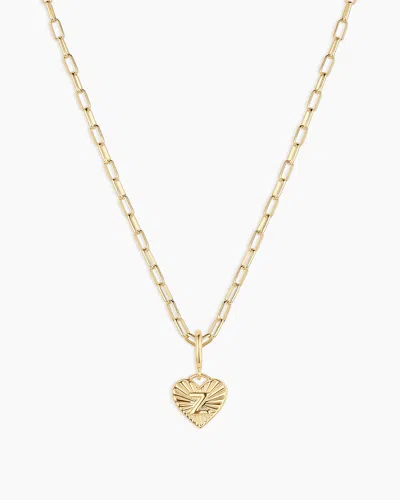 Gorjana Vintage Heart Alphabet Charm Necklace In 18k Gold Plated