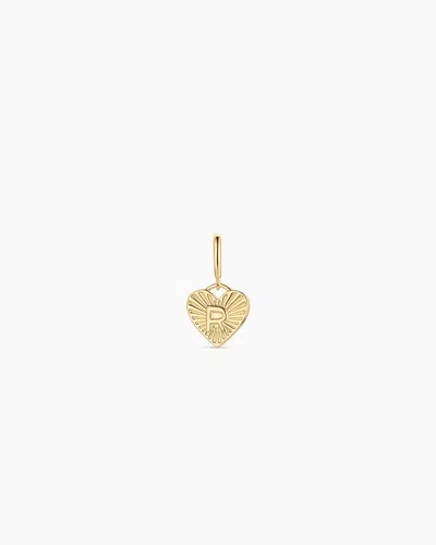 Gorjana Vintage Heart Alphabet Parker Charm In 18k Gold Plated