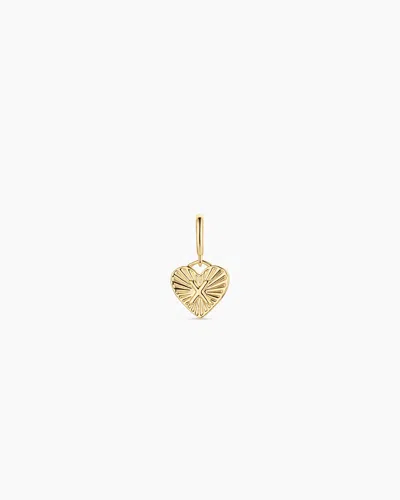 Gorjana Vintage Heart Alphabet Parker Charm In 18k Gold Plated