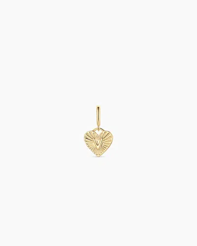 Gorjana Vintage Heart Alphabet Parker Charm In 18k Gold Plated