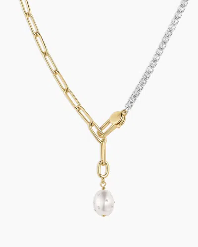Gorjana Vintage Shimmer Pearl Charm Necklace