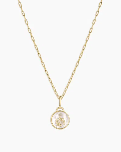 Gorjana Vintage Zodiac Charm Necklace In 18k Gold Plated
