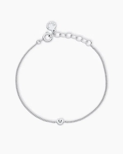 Gorjana Wilder Mini Alphabet Bracelet In Silver Plated