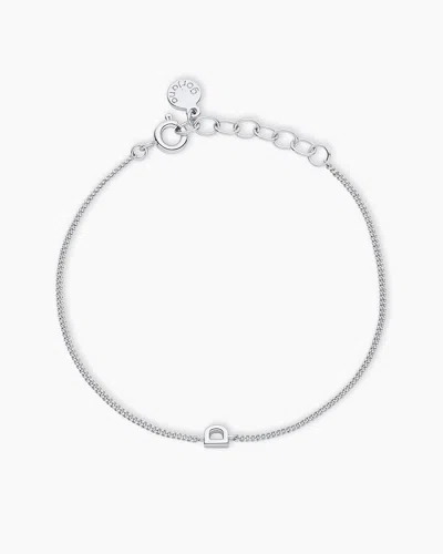 Gorjana Wilder Mini Alphabet Bracelet In Silver Plated