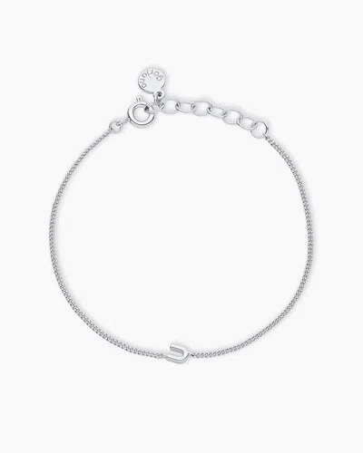 Gorjana Wilder Mini Alphabet Bracelet In Silver Plated