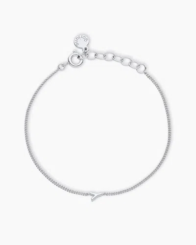 Gorjana Wilder Mini Alphabet Bracelet In Silver Plated