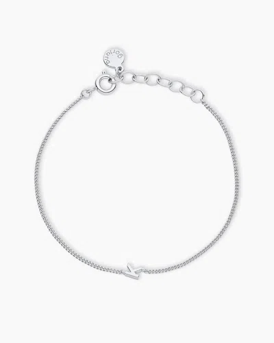 Gorjana Wilder Mini Alphabet Bracelet In Silver Plated