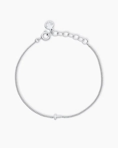 Gorjana Wilder Mini Alphabet Bracelet In Silver Plated