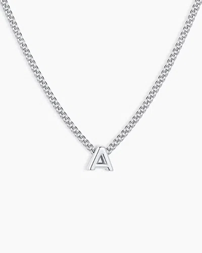 Gorjana Wilder Mini Alphabet Necklace In Silver Plated