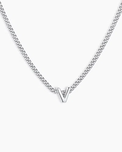 Gorjana Wilder Mini Alphabet Necklace In Silver Plated