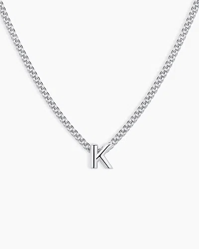 Gorjana Wilder Mini Alphabet Necklace In Silver Plated