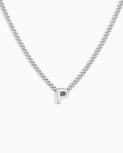 Gorjana Wilder Mini Alphabet Necklace In Silver Plated
