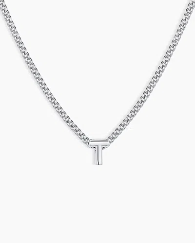 Gorjana Wilder Mini Alphabet Necklace In Silver Plated