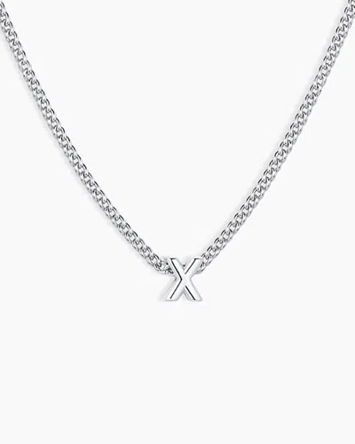 Gorjana Wilder Mini Alphabet Necklace In Silver Plated