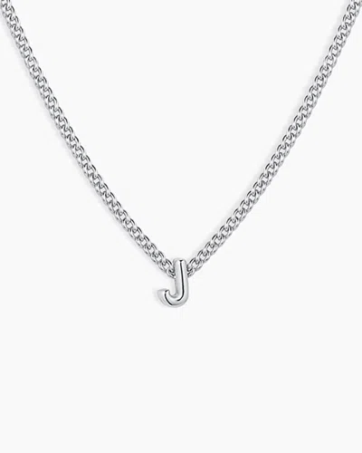 Gorjana Wilder Mini Alphabet Necklace In Silver Plated