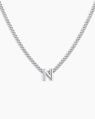 Gorjana Wilder Mini Alphabet Necklace In Silver Plated