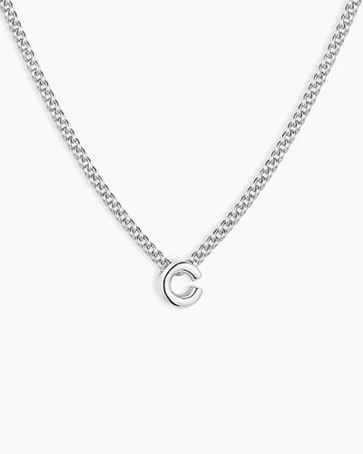 Gorjana Wilder Mini Alphabet Necklace In Silver Plated