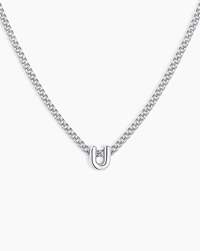 Gorjana Wilder Mini Alphabet Necklace In Silver Plated