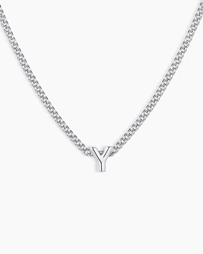 Gorjana Wilder Mini Alphabet Necklace In Silver Plated