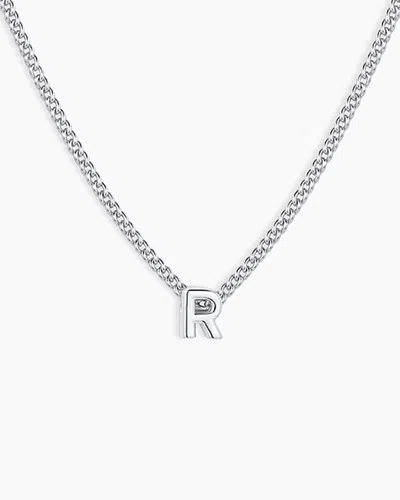 Gorjana Wilder Mini Alphabet Necklace In Silver Plated
