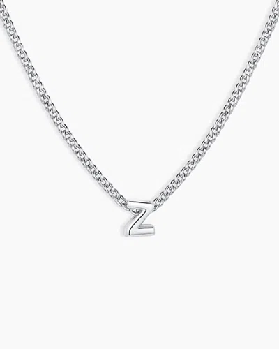 Gorjana Wilder Mini Alphabet Necklace In Silver Plated