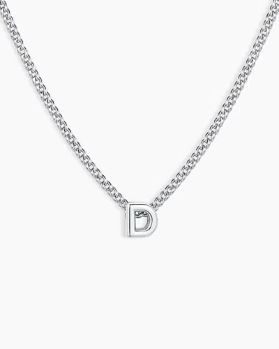 Gorjana Wilder Mini Alphabet Necklace In Silver Plated