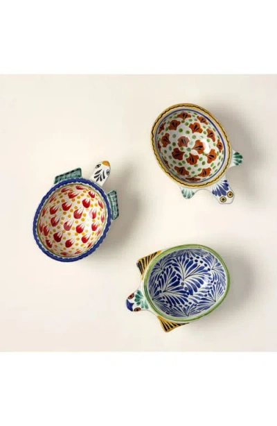 Gorky Pottery Majolica Salsa Turtle Bowls Set In Multi