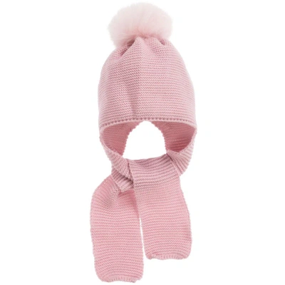 Gorros Navarro Girls Pink 2-in-1 Baby Hat & Scarf