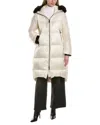 Gorski Apres-ski Long Coat With Detachable Trim In White