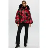Gorski Apres-ski High-low Jacket With Detachable Lamb Hood Trim In Red