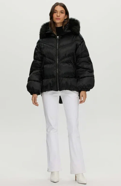 Gorski Apres-ski High-low Jacket With Detachable Trim In Black
