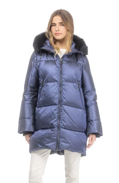 Gorski Apres-ski Horizontal Jacket With Detachable Toscana Lamb Hood Trim In Animal Print