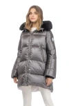 Gorski Apres-ski Horizontal Jacket With Detachable Toscana Lamb Hood Trim In Animal Print